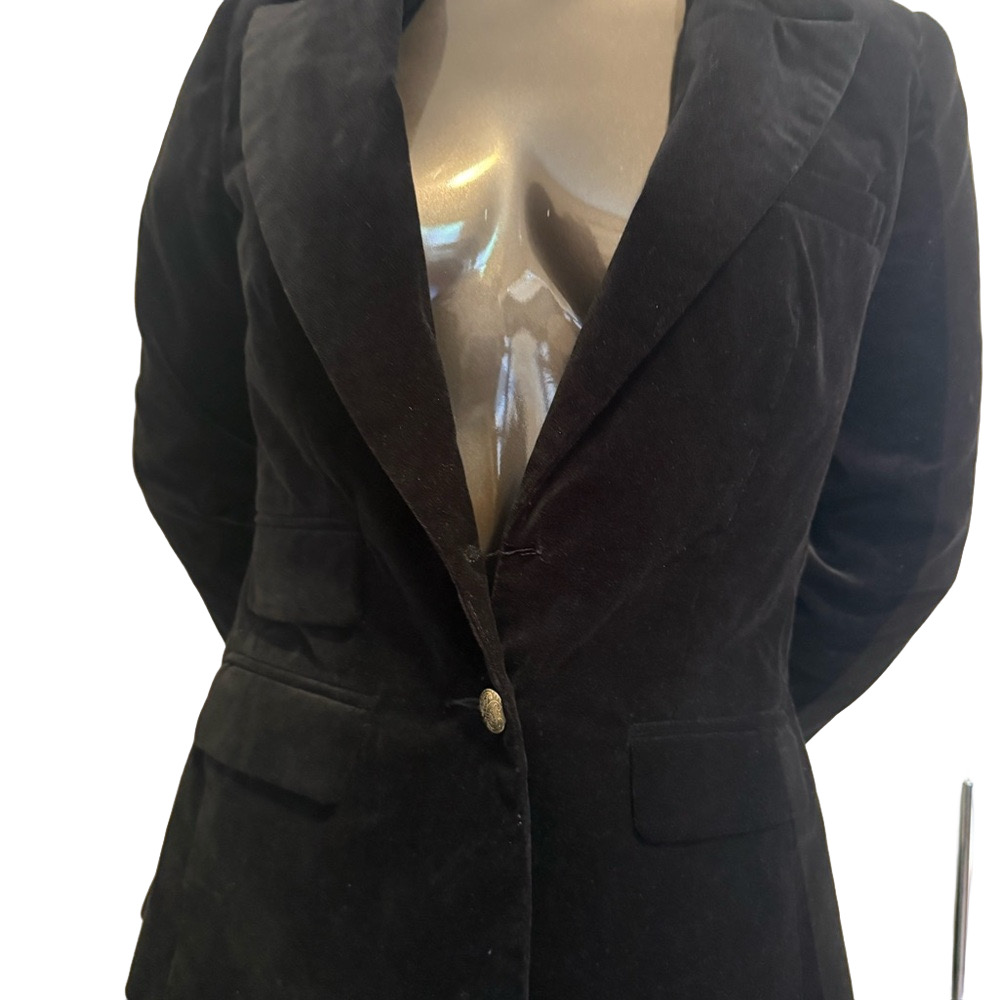 DG2 Diane Gilman Black Velvet Jacket Sz XS EA076 - Picture 3 of 12